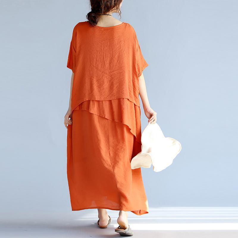 orange layered dress