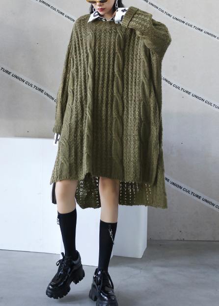 oversized green sweater dress