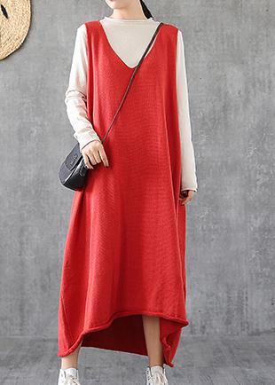 simple red maxi dress