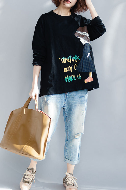 black baggy long sleeve top