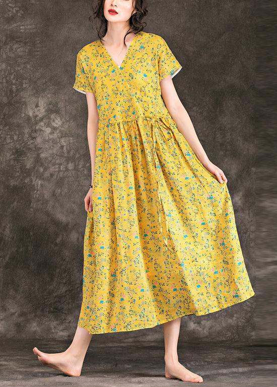 yellow flower summer dress