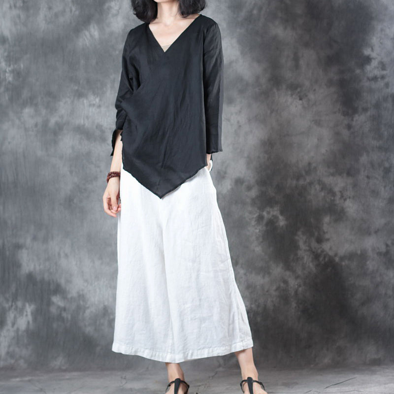 black linen blouse plus size