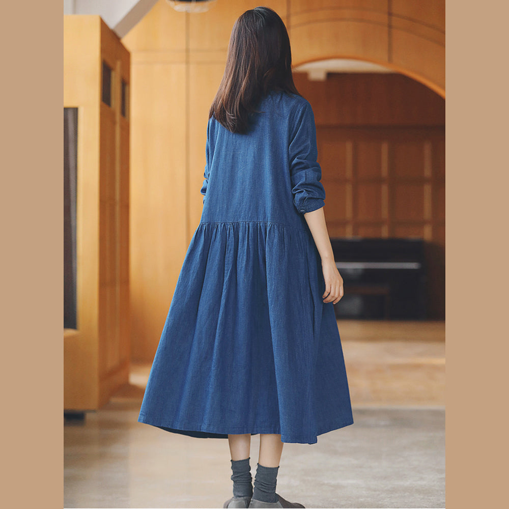 denim linen dress