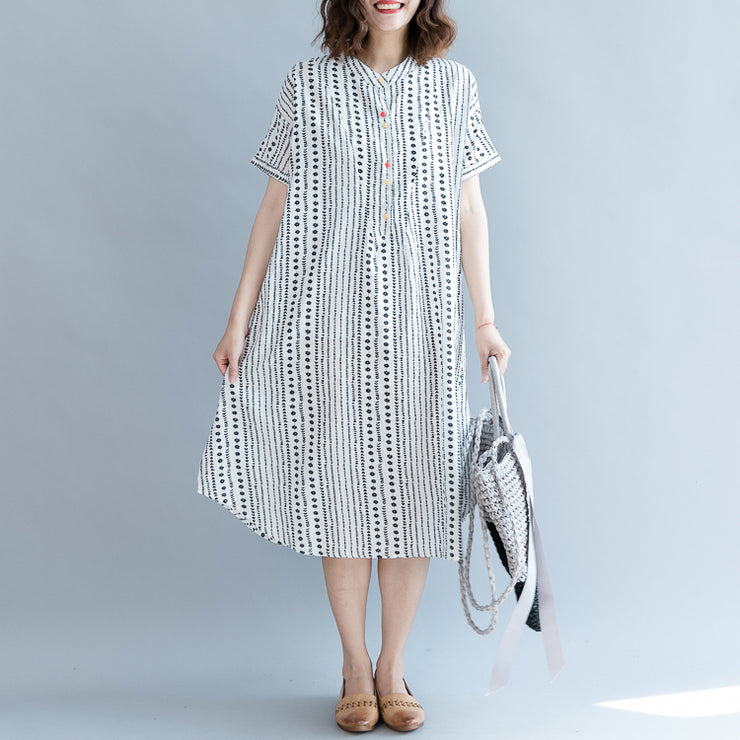 baggy white floral chiffon shift dress oversized casual dress New short ...