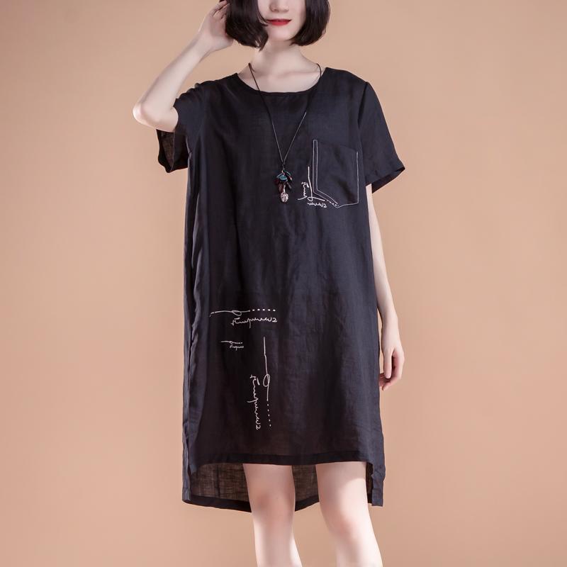 short loose black dress