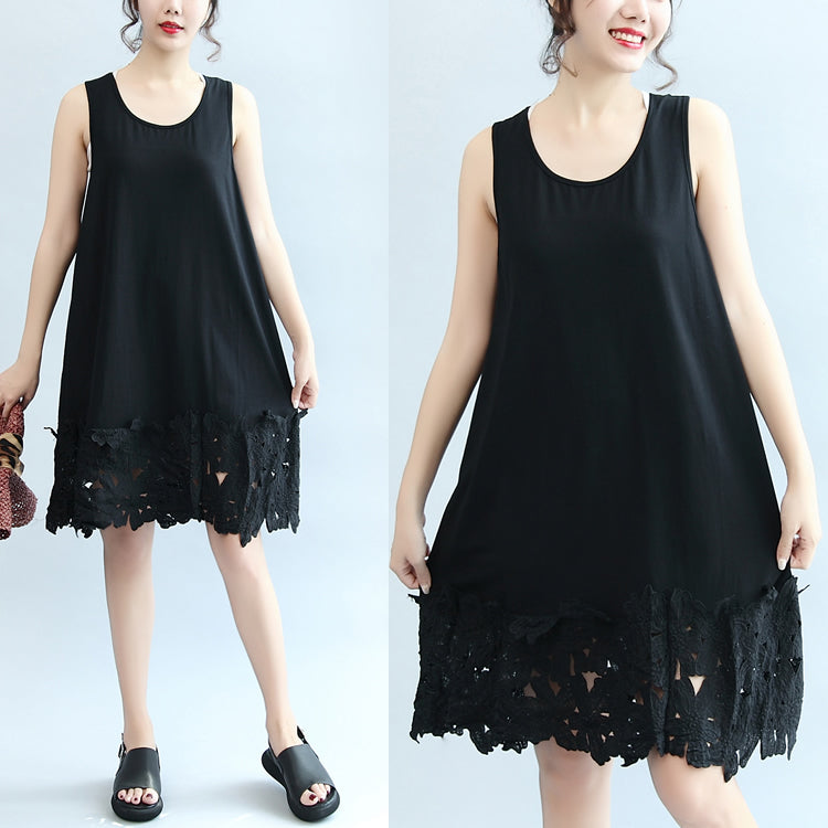 summer black stylish cotton sundress 