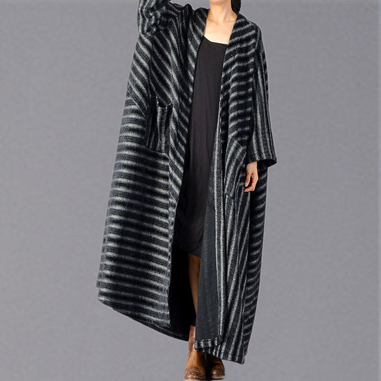 maxi black coat womens