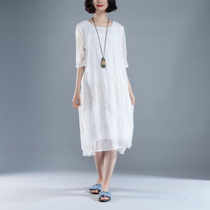 bohemian style white dress