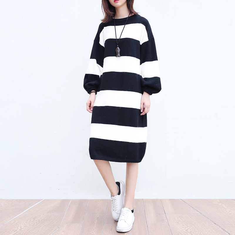 black and white sweater dress