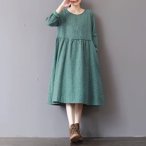 green fall dress