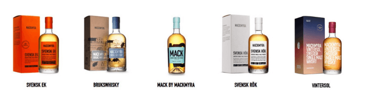 Mackmyra whiskies