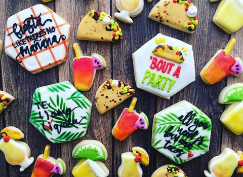 Palm Leaf Pattern Cookie Stencil Example