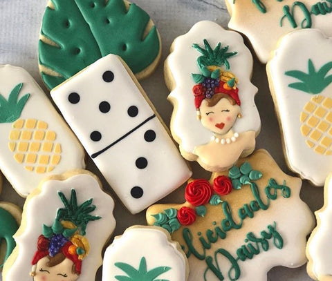 Havana Night Themed Cookies made with Pineapple Cookie Stencil