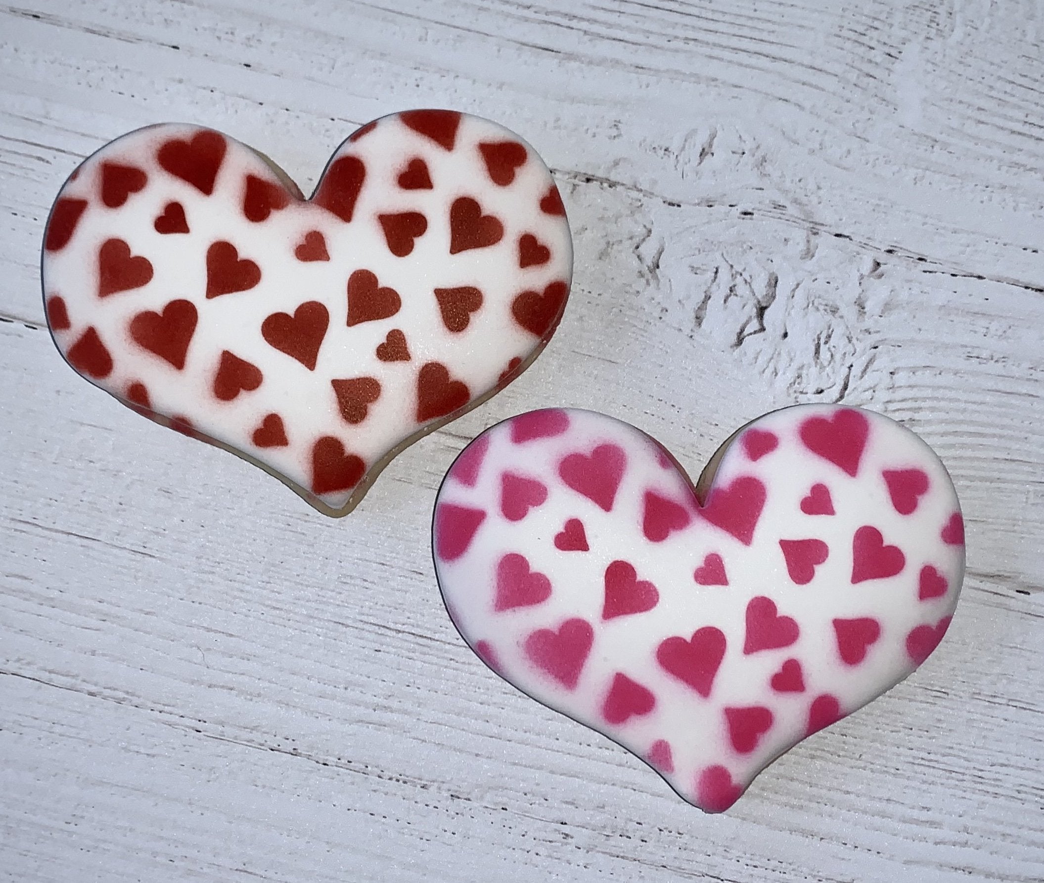 Heart Confetti Cookie Stencil Valentines Day Cookie Stencil Bakeartstencils