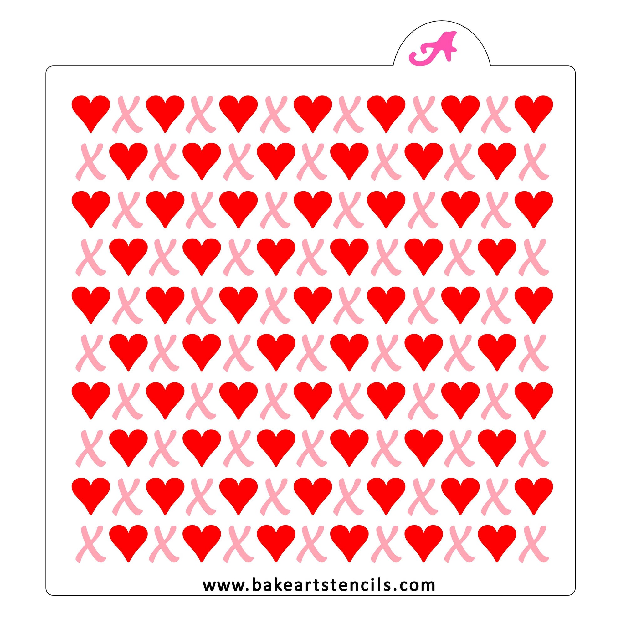 Love Heart Cookie Stencil - bakeartstencils