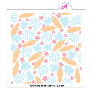 Jungle Leaves Cookie Stencil - bakeartstencils