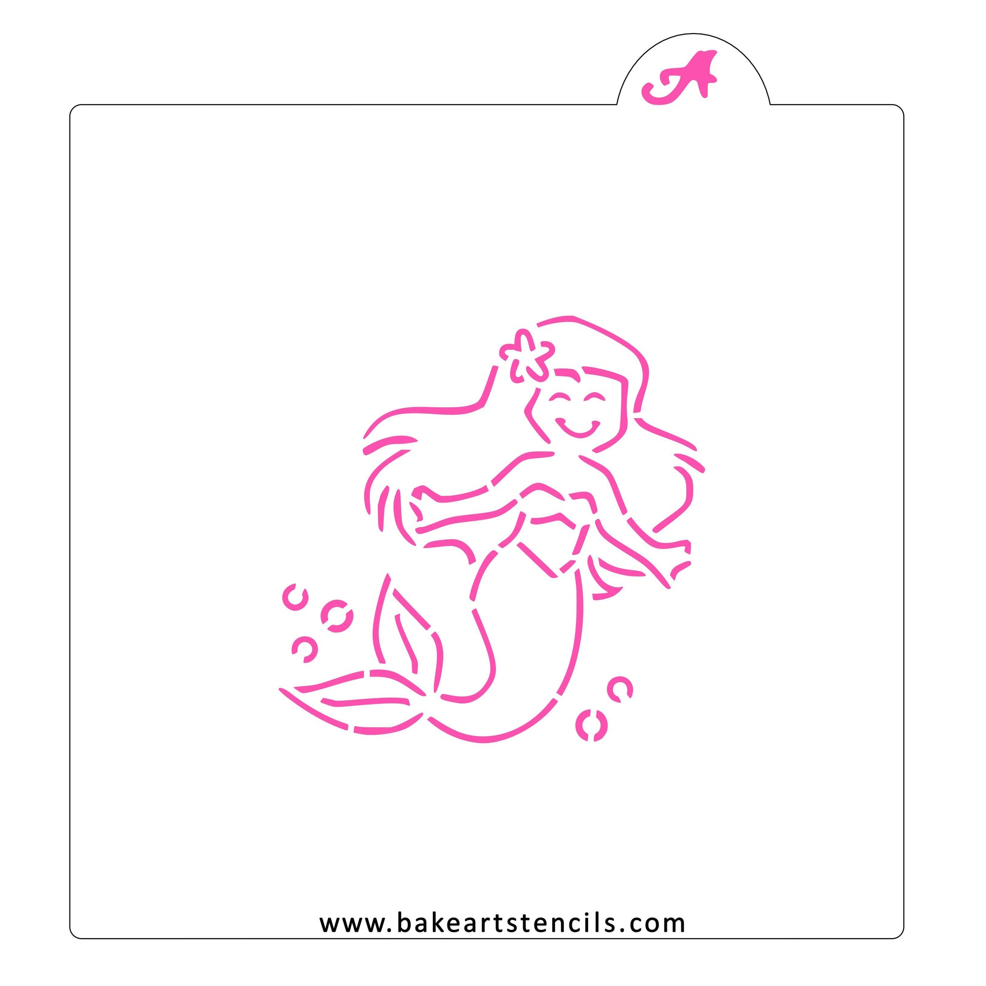 ariel swimming stencil