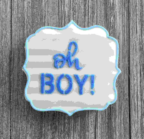 Oh Boy Cookie Stencil | Baby Cookie Stencil - bakeartstencils