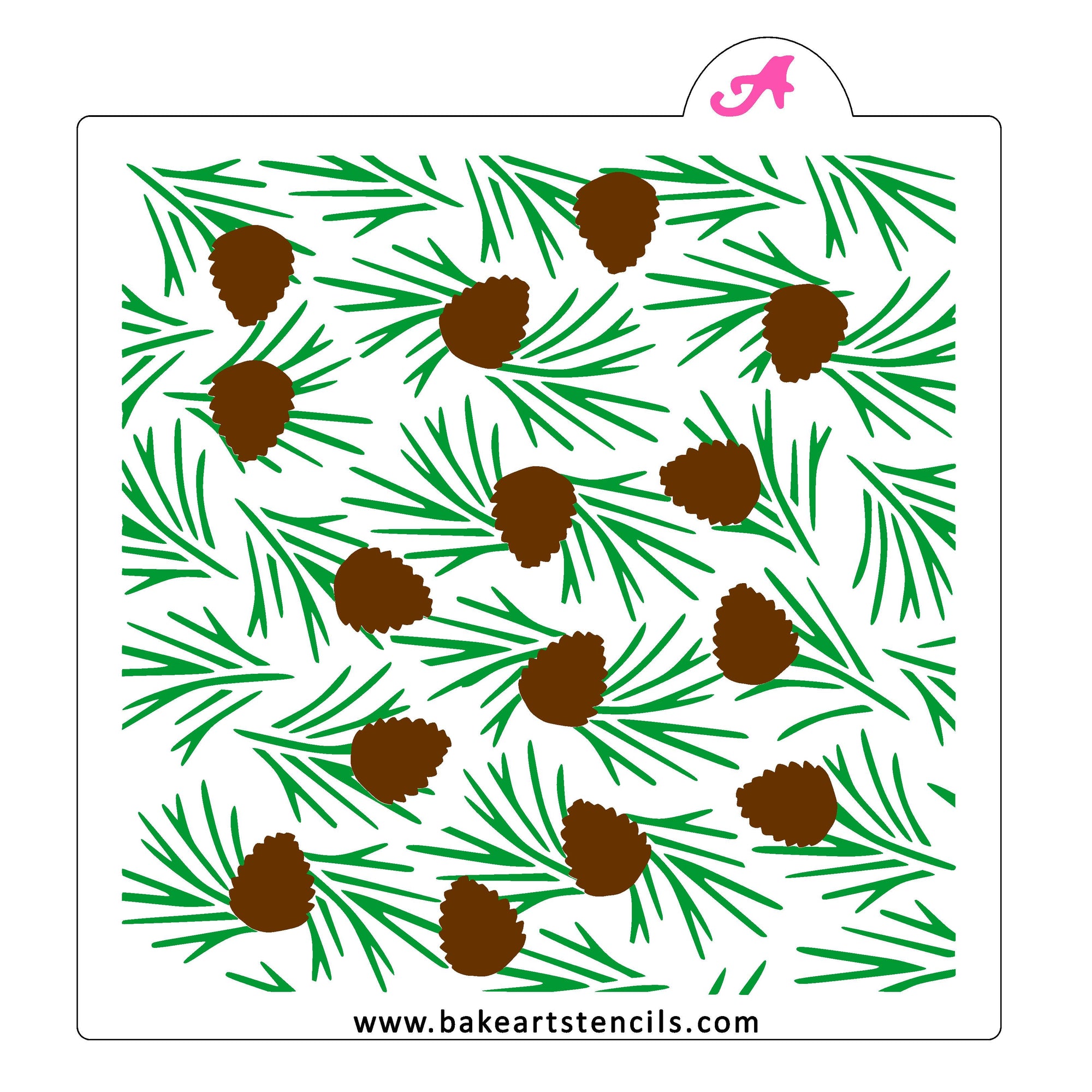 pine cone stencil border