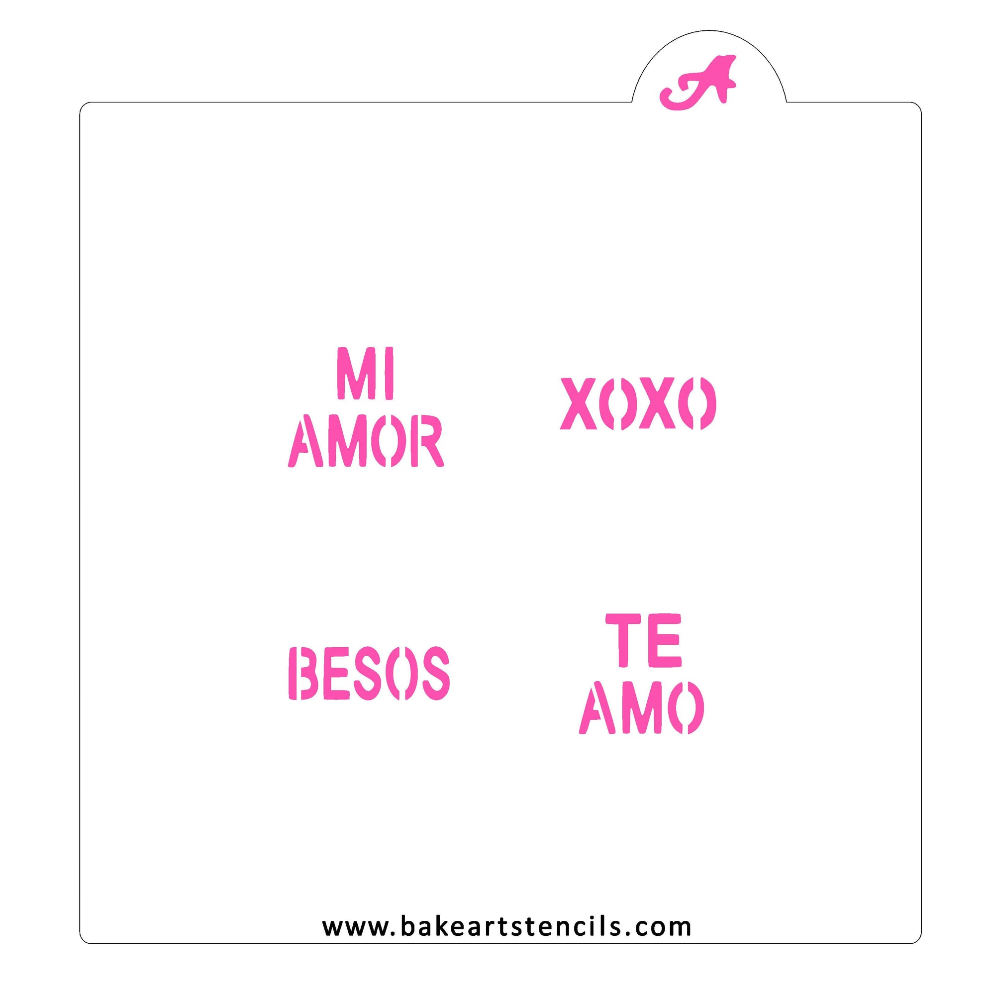 Spanish Conversation Heart Oreo Stencil bakeartstencil