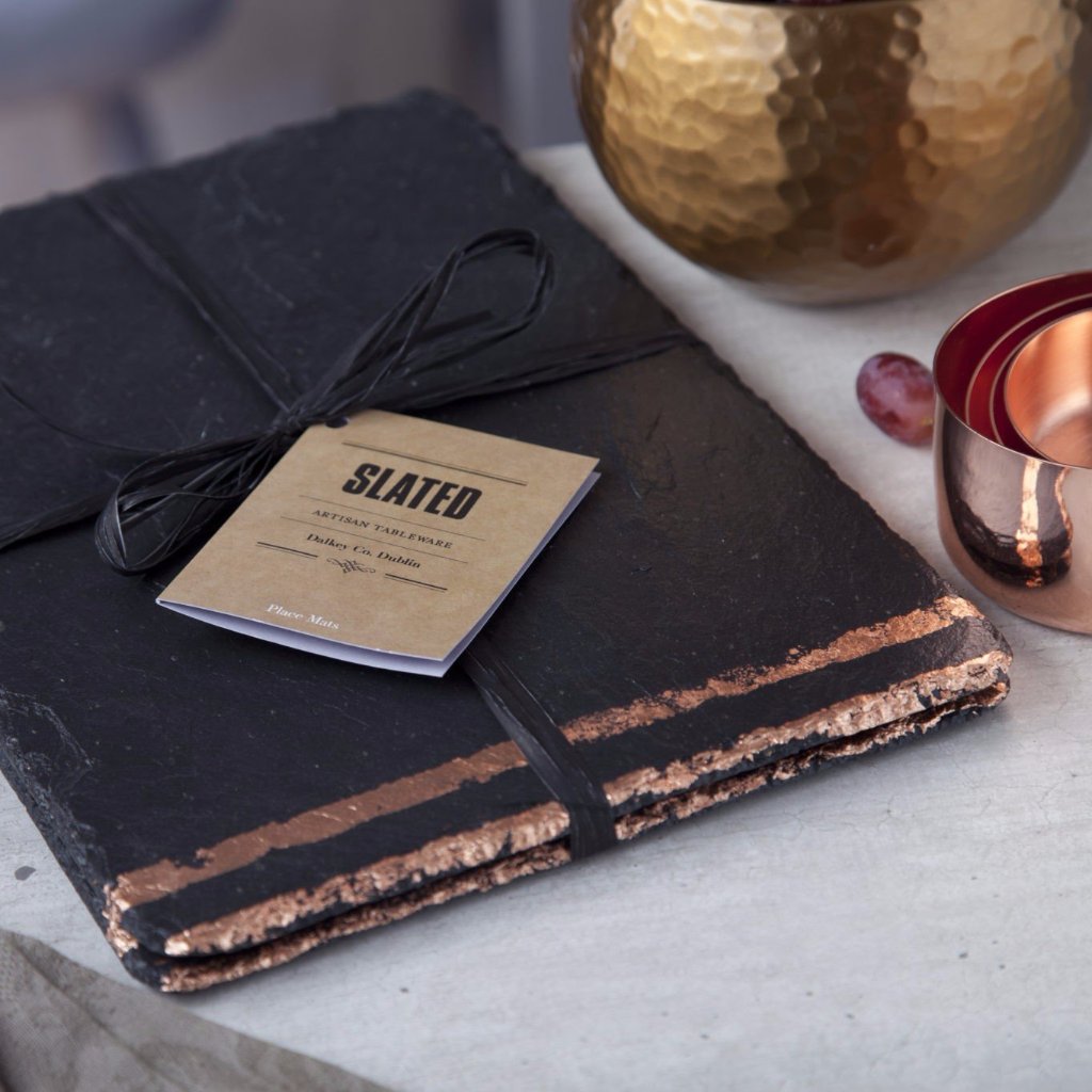 Copper Leaf Slate Place Mats Oostor Com