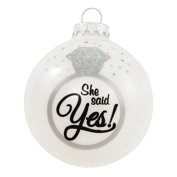 she said yes engagement ornament