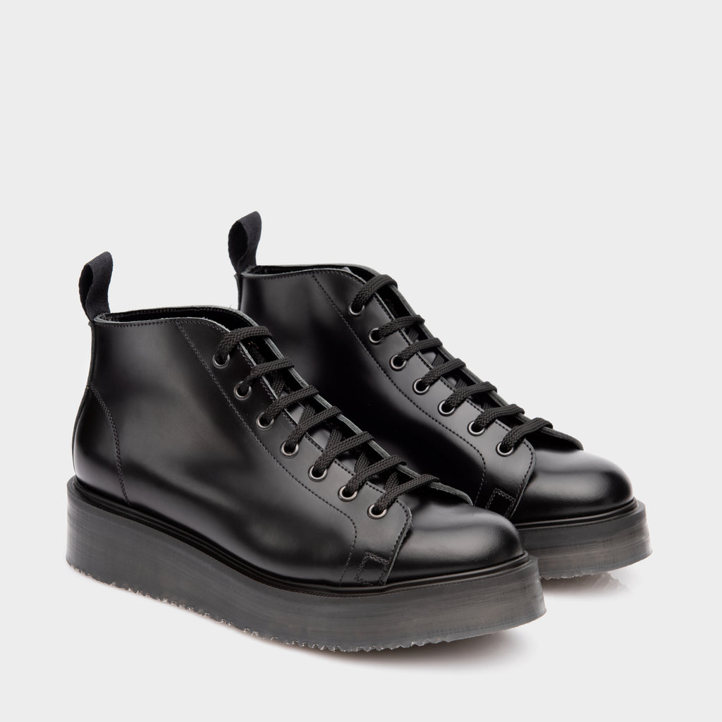 Denson Platform Monkey Boot / Black Hi-Shine – Denson Shoes