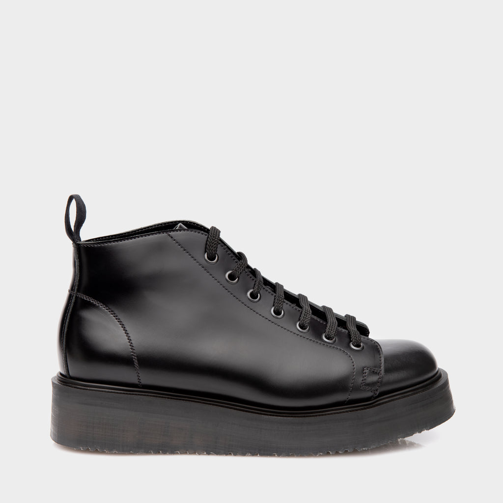 Denson Platform Monkey Boot / Black Hi-Shine – Denson Shoes