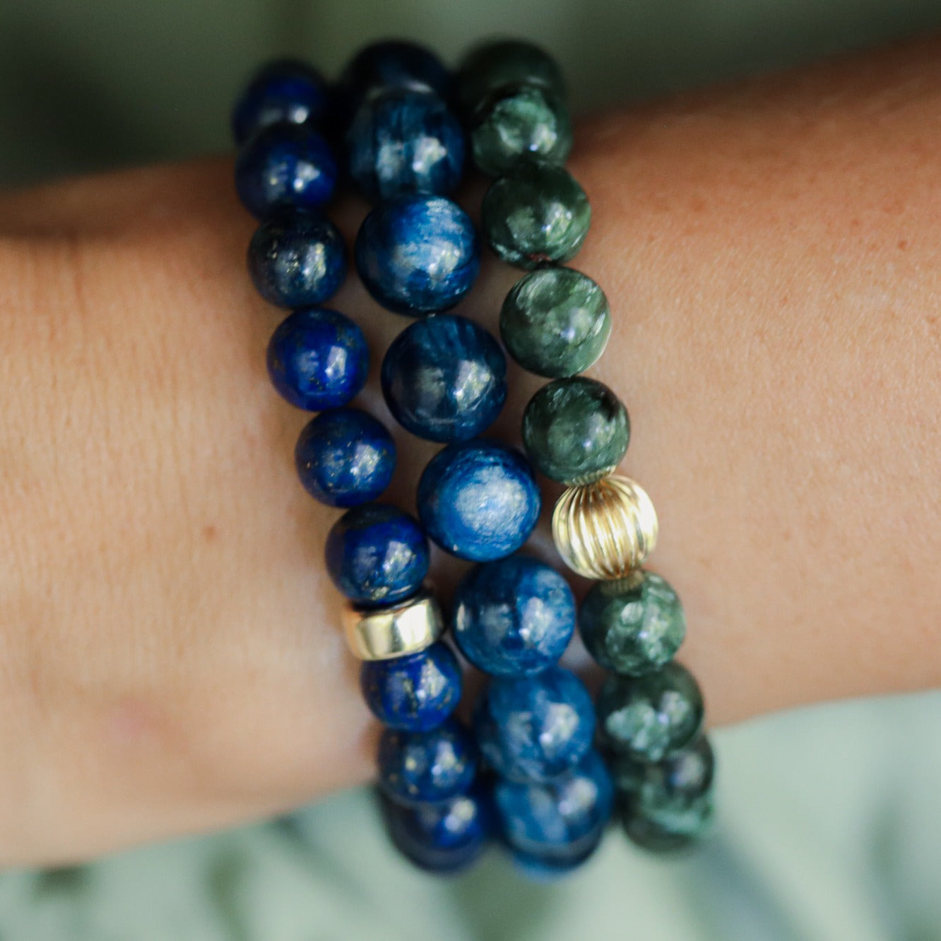 Blue Kyanite with Orange Kyanite Bracelet – Living Gems SG