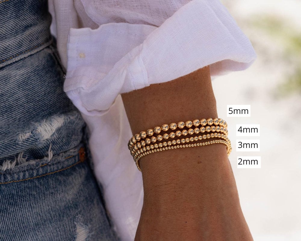 Gold Filled Beads Bracelet (4mm)