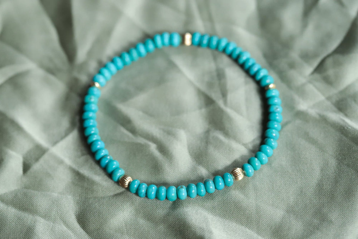 Natural Blue Turquoise Heishi Type Beads For Bracelet Or - Temu