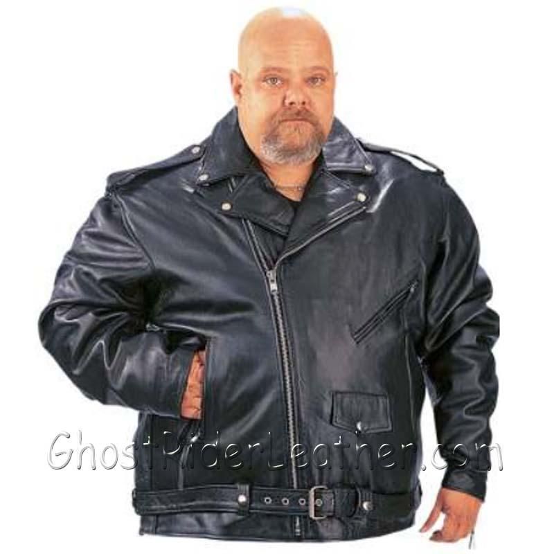Mens Big Size Classic Style Motorcycle Jacket with Side Laces - SKU GR ...