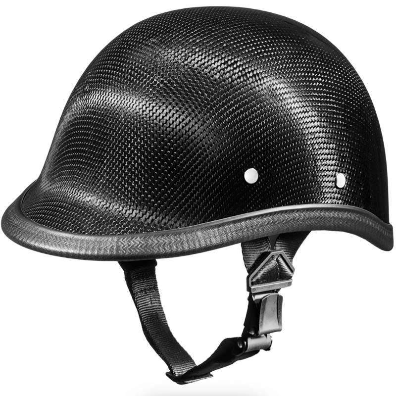 Real Carbon Fiber Jockey Polo Style Novelty Motorcycle Helmet / SKU GR
