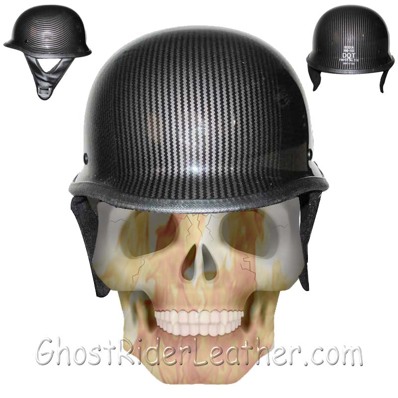 DOT Carbon Fiber LOOK German Motorcycle Shorty Helmet / SKU GRL-320CL