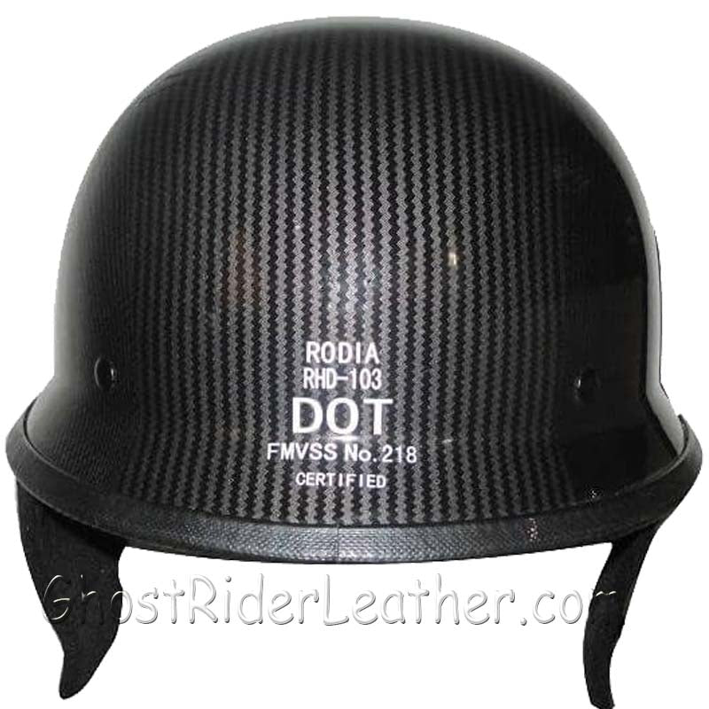 DOT Carbon Fiber LOOK German Motorcycle Shorty Helmet / SKU GRL-320CL