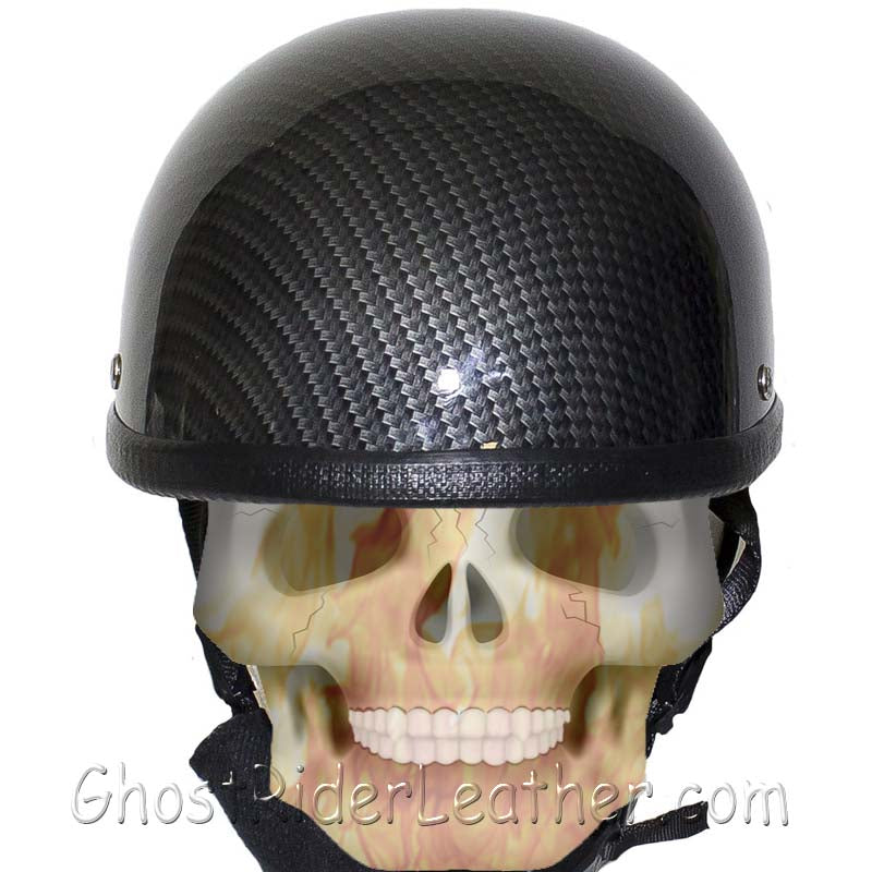 Faux Carbon Fiber LOOK Shorty Motorcycle Novelty Helmet / SKU GRL-H401