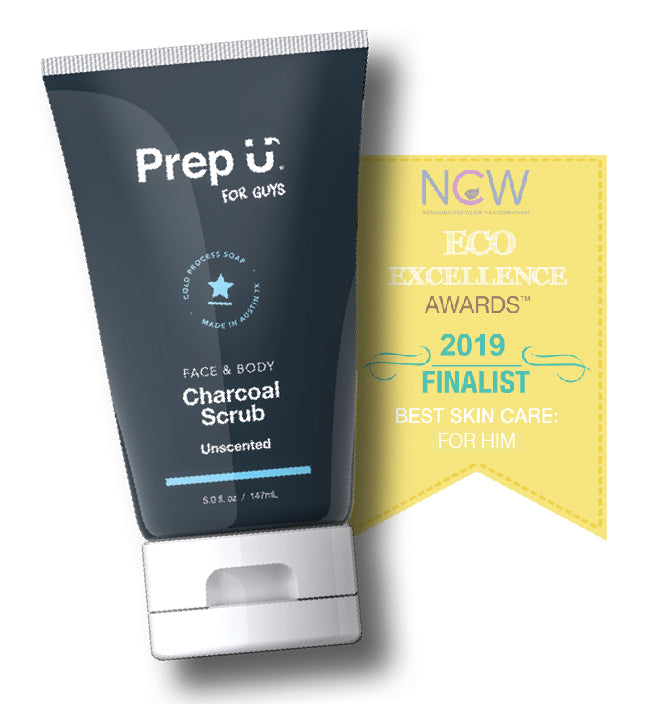 Prep U Charcoal Face + Body Scrub EcoExcellence Award 2019 Finalist Best Skin Care for Him