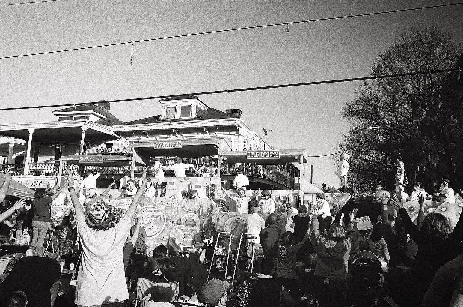 mardi gras parade black and white