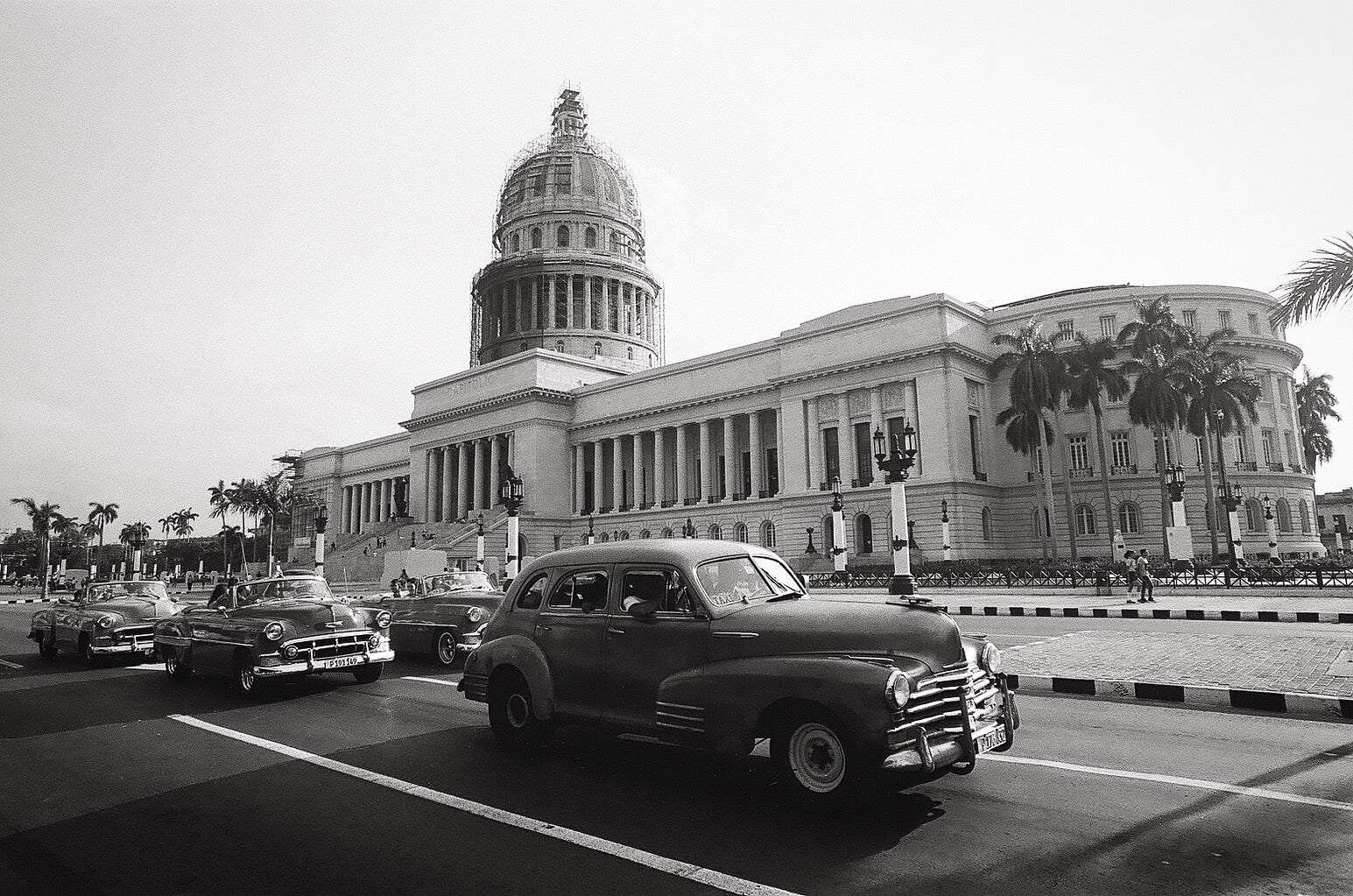 1950s American Cars Havana Cuba Black White Photography El Capitilo Dome Limited Edition Photo Print Fine Art Black And White Photography By