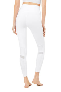 Alo Yoga XS 7/8 High-Waist Moto Legging - White Glossy – Soulcielite