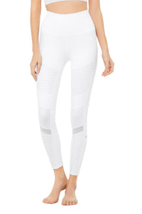 Alo Yoga XS 7/8 High-Waist Moto Legging - White Glossy – Soulcielite