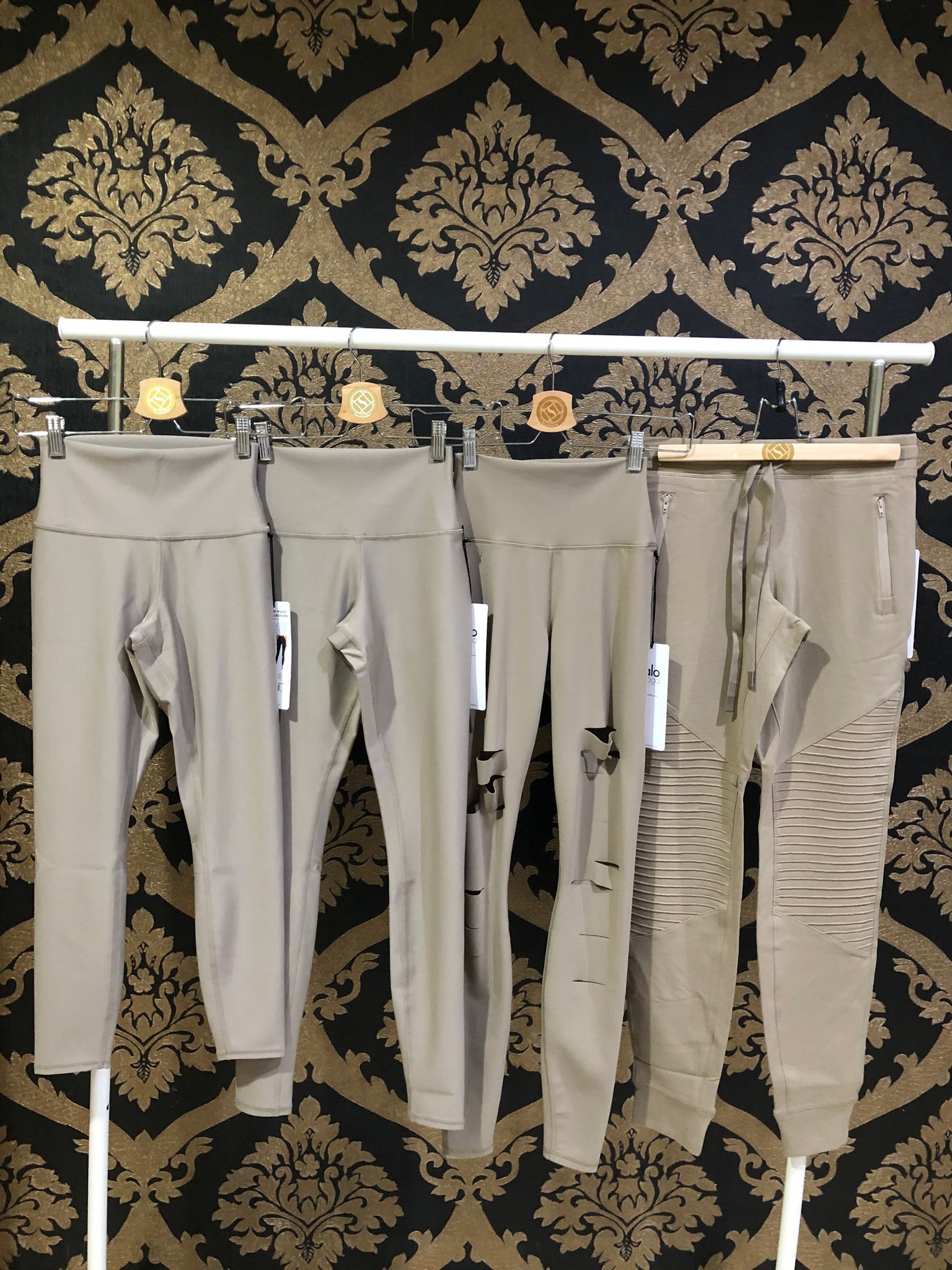 alo urban moto sweatpants gravel