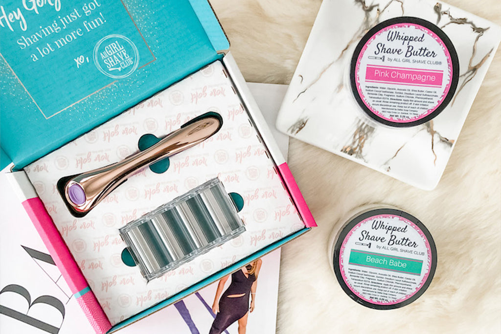 all girl shave club monthly weekly box