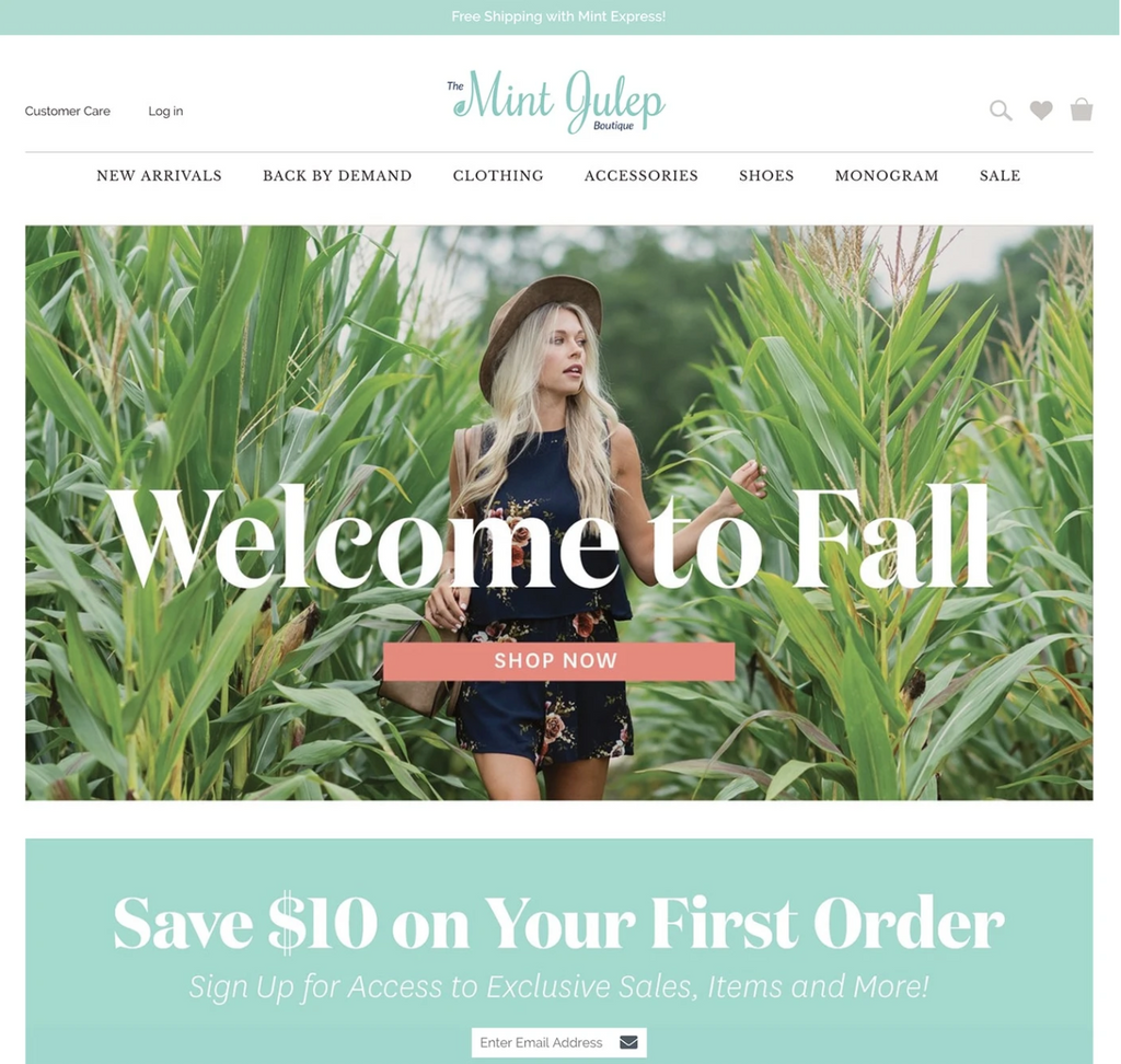 Mint Julep Boutique Homepage