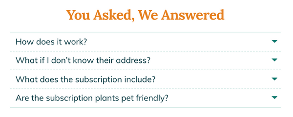 Bloombox plant subscription FAQ