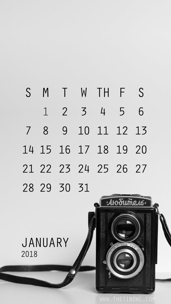 Free Download iPhone Wallpaper January 2018 Calendar