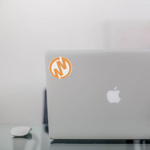 business logo sticker on laptop