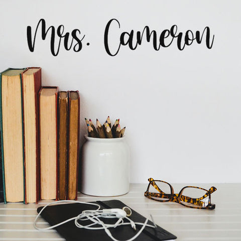 teacher name wall decal