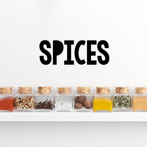spice cabinet vinyl decal label