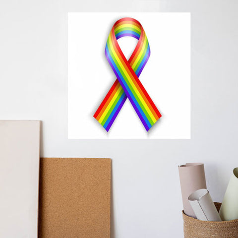rainbow pride ribbon wall decal